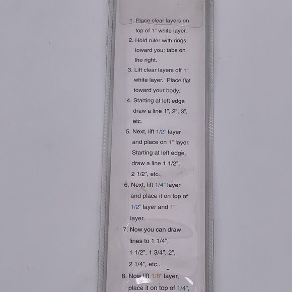 The Master Ruler 5 Layers 1 1/2 1/4 1/8 1/16 inch Math Fractions Home School - Picture 11 of 12